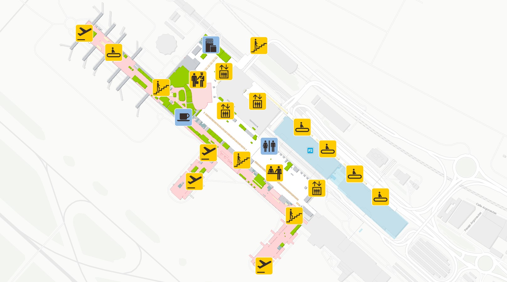 Malaga airport map