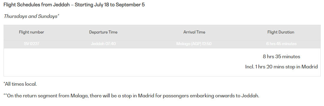 flights Jeddah - Malaga