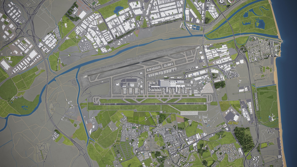 aereal view Malaga airport