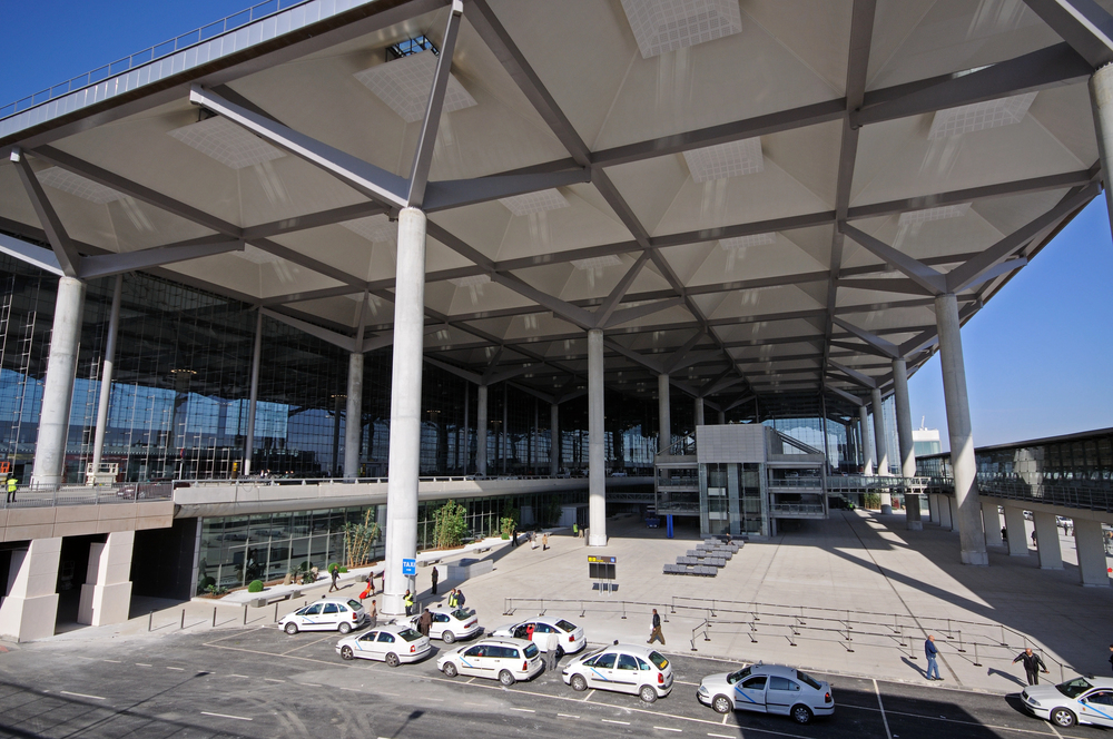 Taxi rank next to Terminal 3 at Malaga Airport