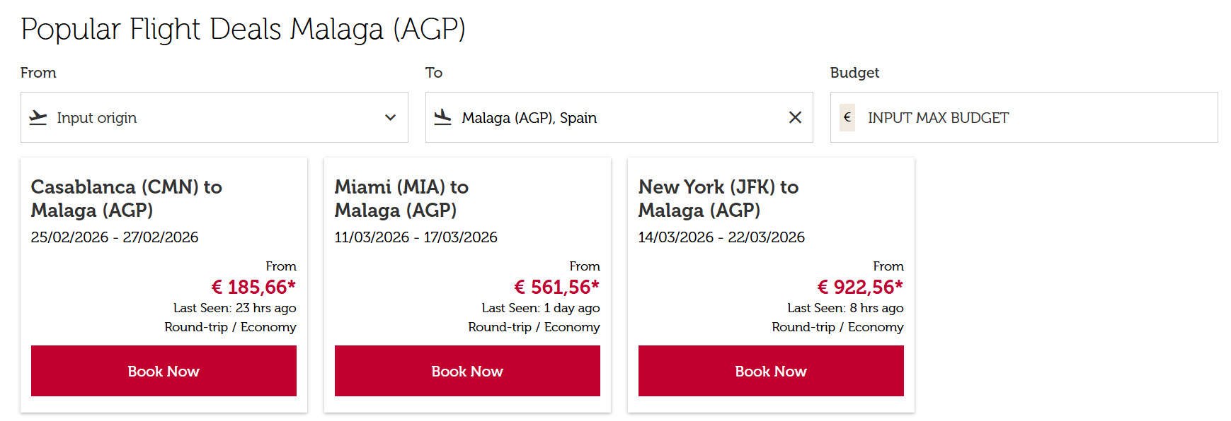 USA flights to Malaga