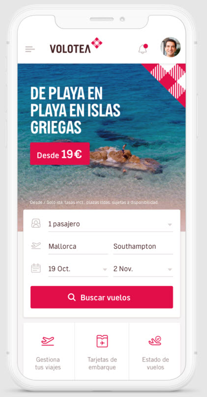 Volotea flights to Malaga. Volotea app
